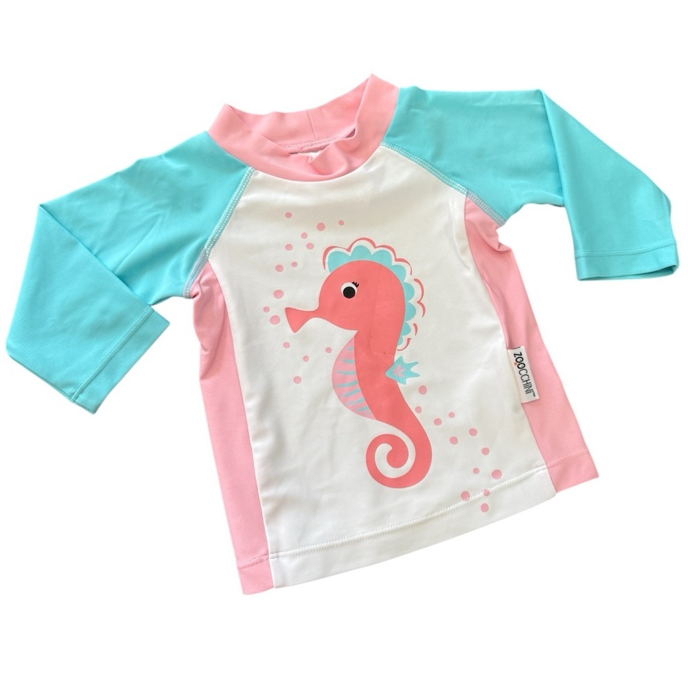 Zooccini seahorse UPF 50 , BOUTIQUE
baby rash guard, sz 3-6 month, NWTS